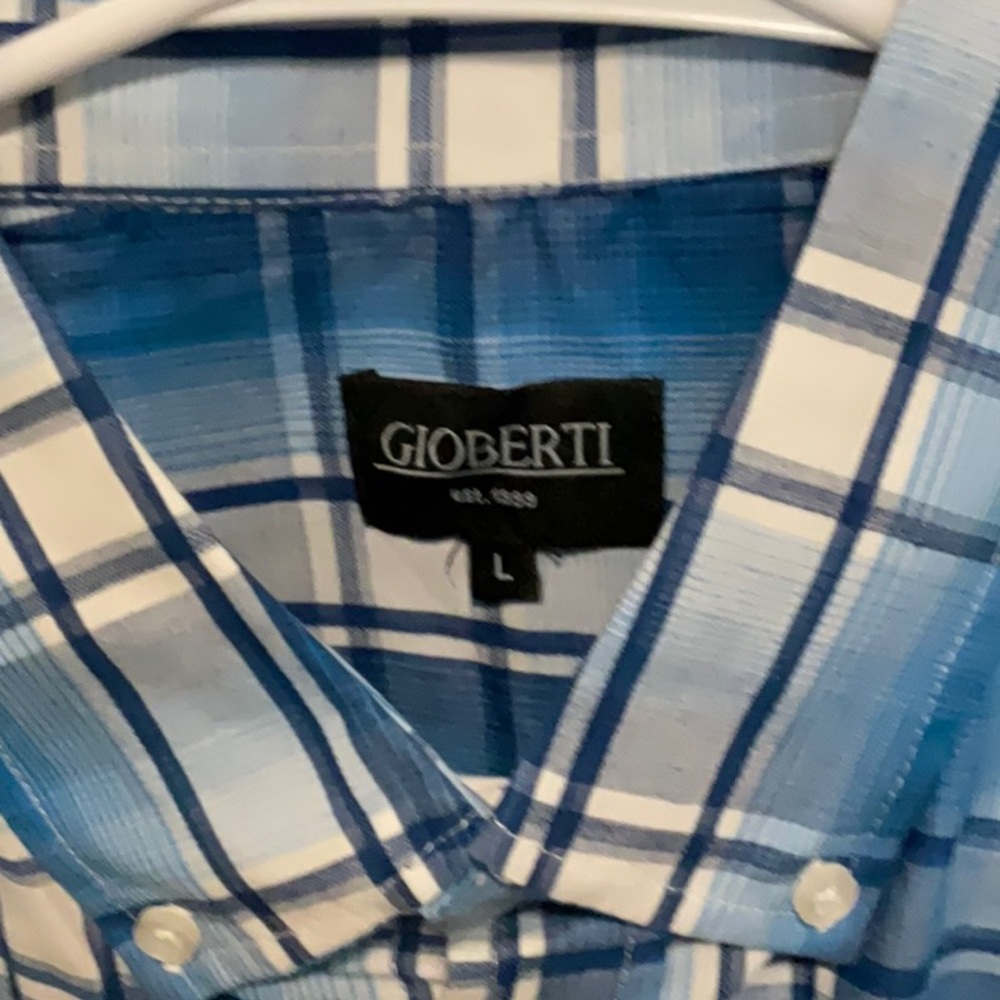 Blue and White Casual Button Down Shirt - Picture 2 of 3